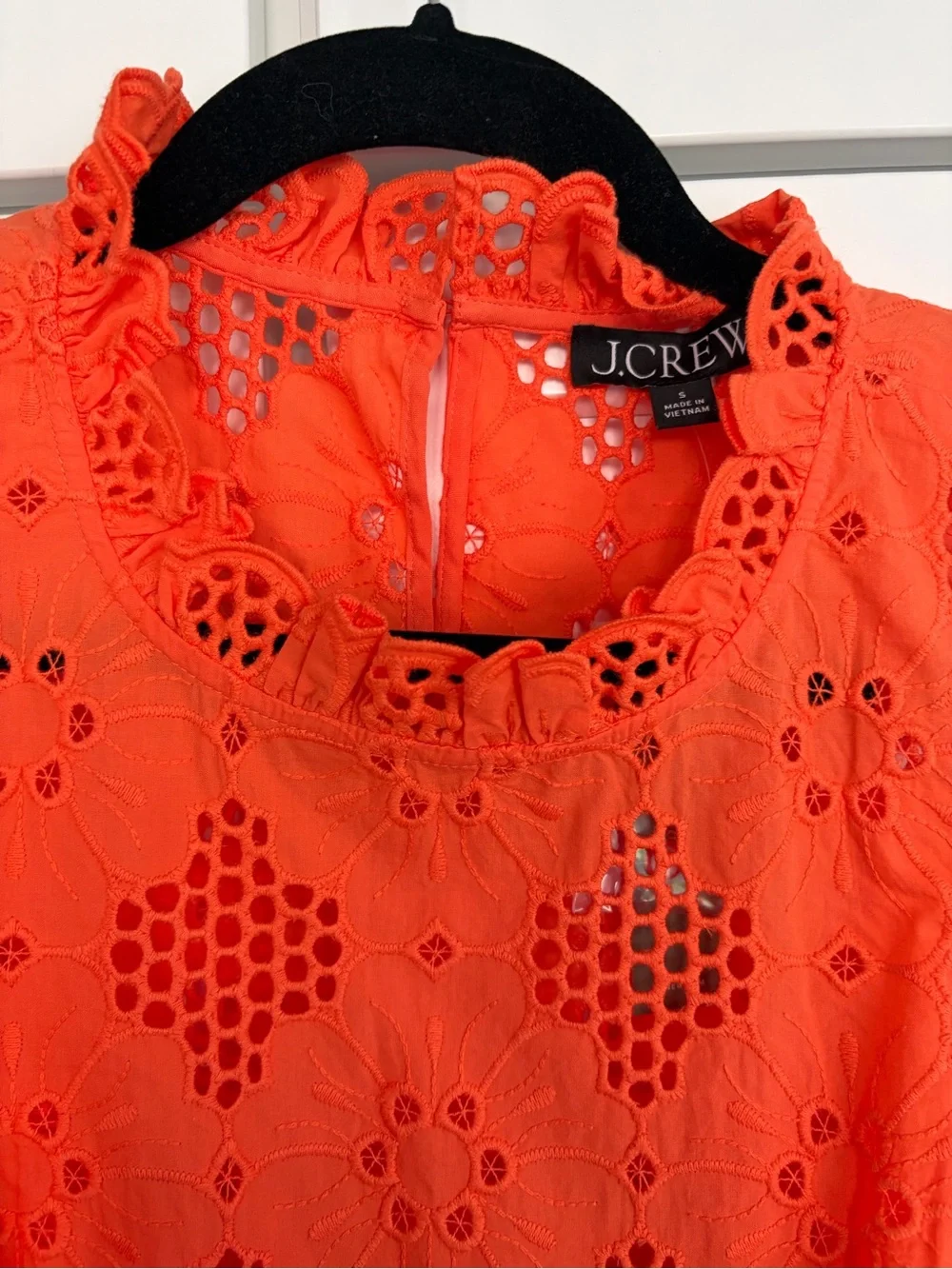 J. Crew Orange Eyelet Lace Sleeveless Shell Top